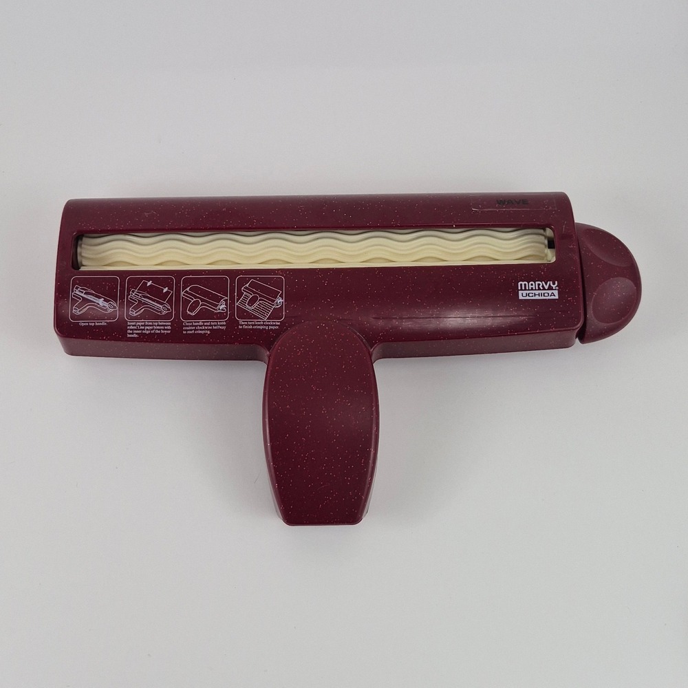 Marvy Uchida Corru-Gator Paper Crimper Wave Pattern Burgundy Glitter Craft Tool